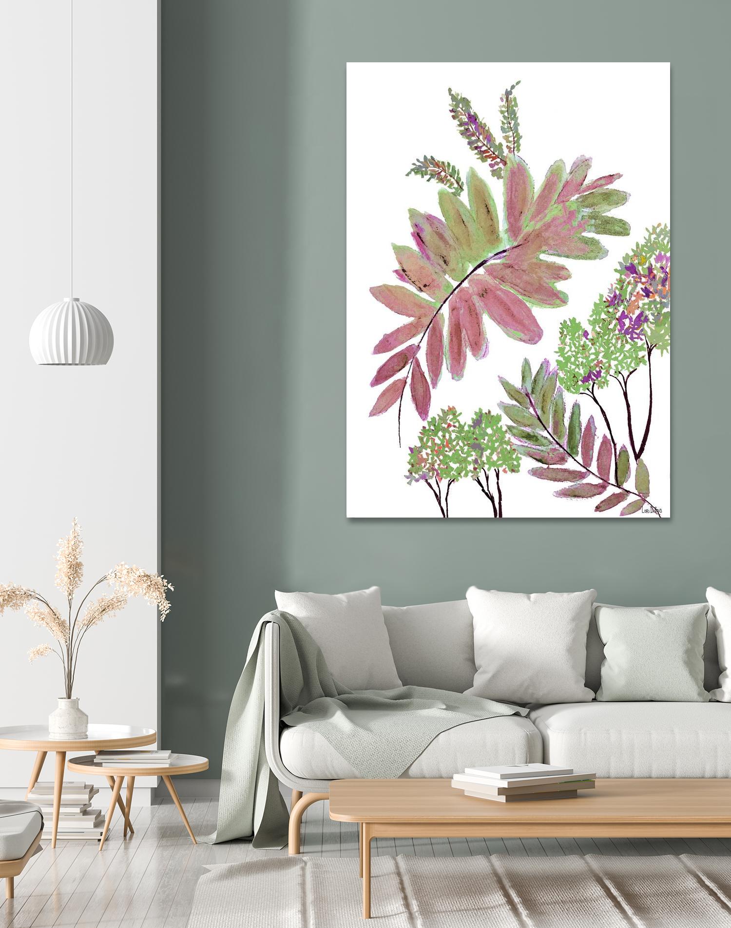 Mimosa - Magenta - 13 by Lori Dubois on GIANT ART - pink botanical leaves