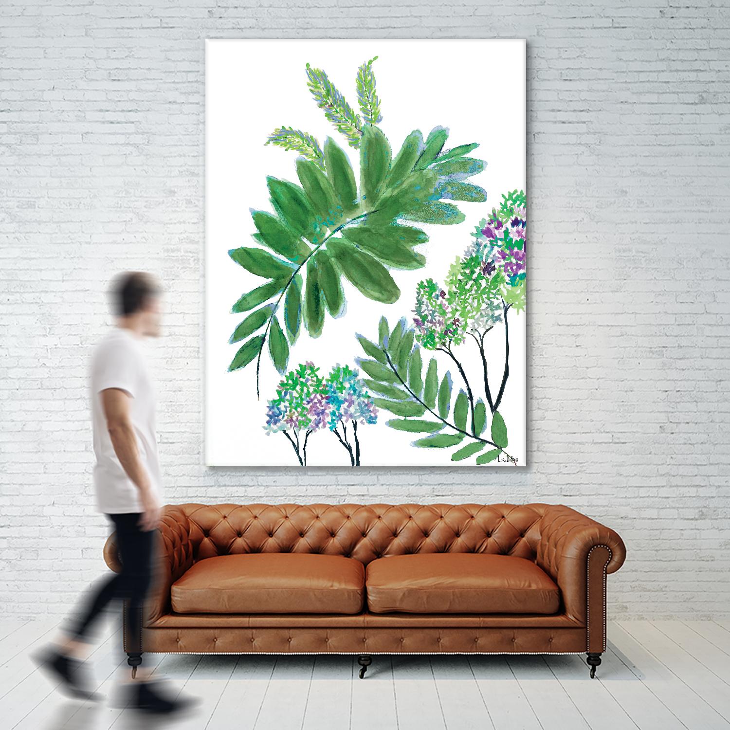 Mimosa - Moss - 15 by Lori Dubois on GIANT ART - green botanical leaves