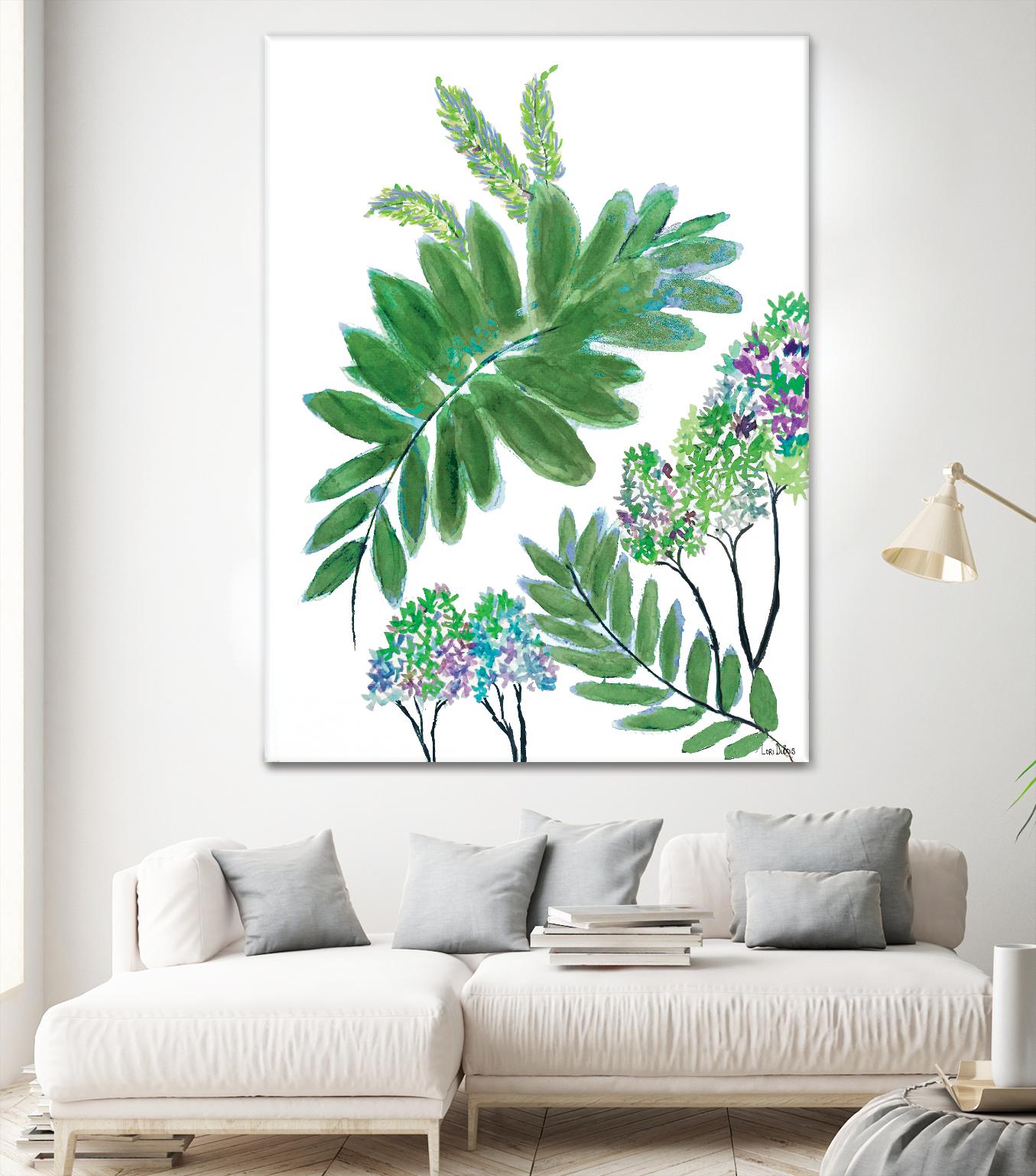 Mimosa - Moss - 15 by Lori Dubois on GIANT ART - green botanical leaves