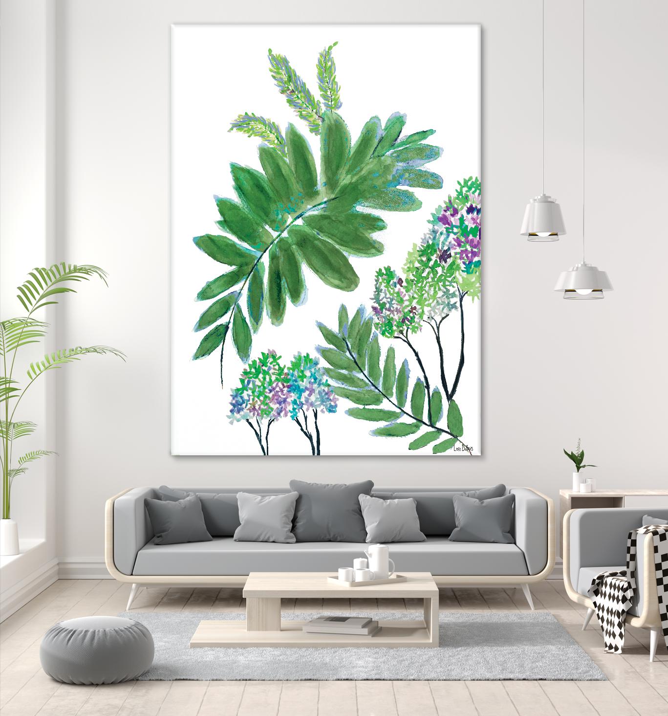 Mimosa - Moss - 15 by Lori Dubois on GIANT ART - green botanical leaves