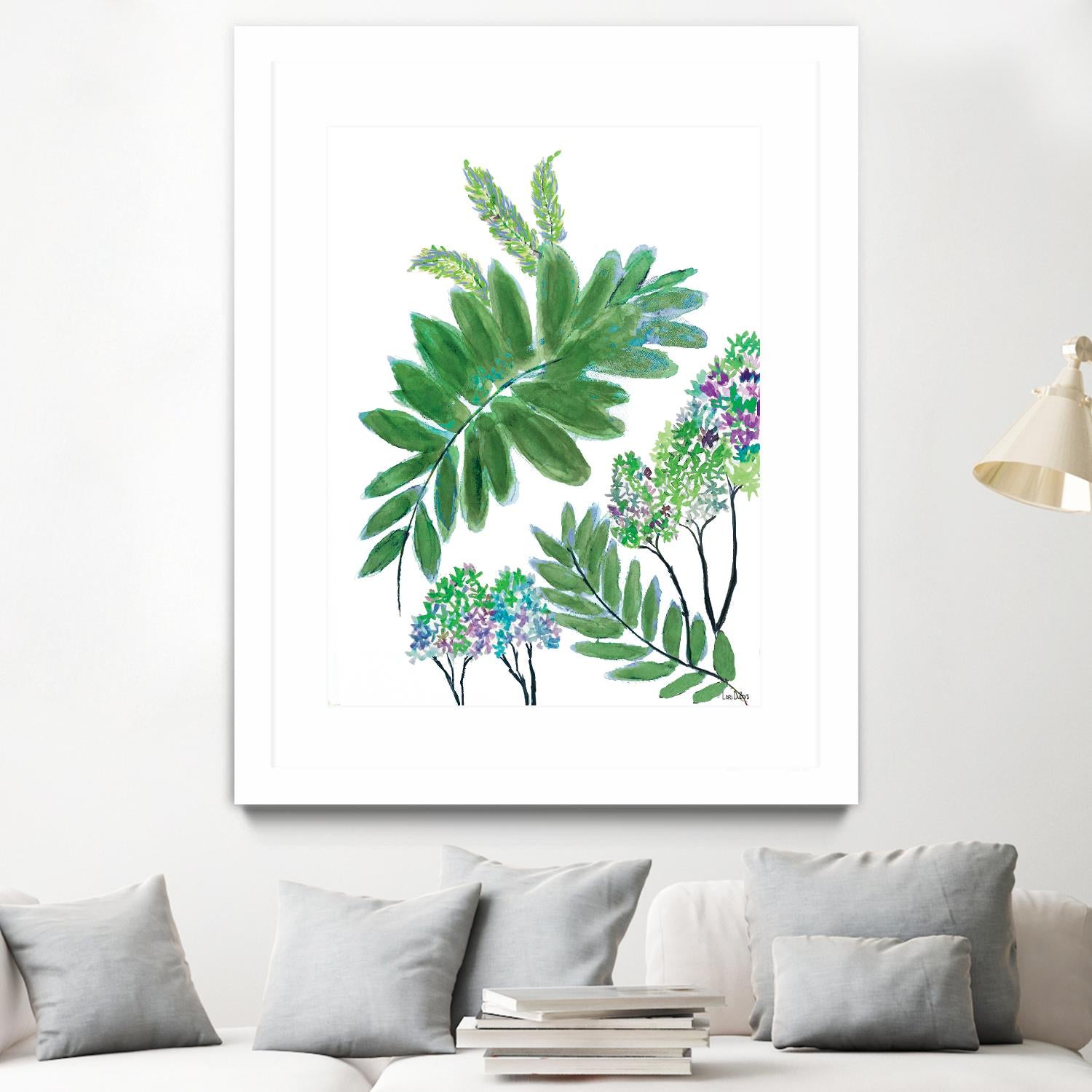 Mimosa - Moss - 15 by Lori Dubois on GIANT ART - green botanical leaves