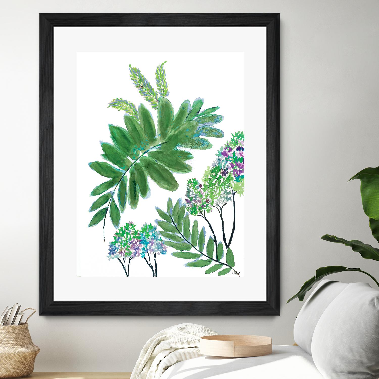 Mimosa - Moss - 15 by Lori Dubois on GIANT ART - green botanical leaves