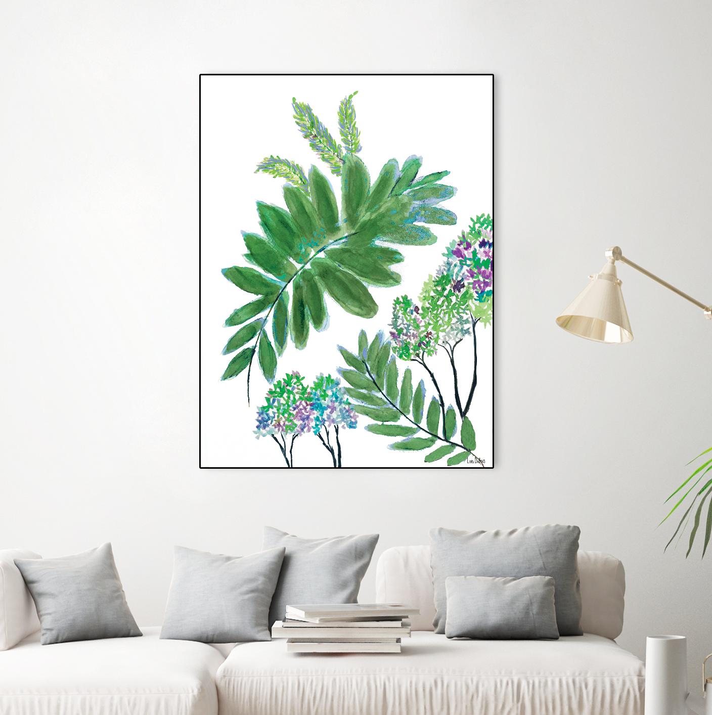 Mimosa - Moss - 15 by Lori Dubois on GIANT ART - green botanical leaves