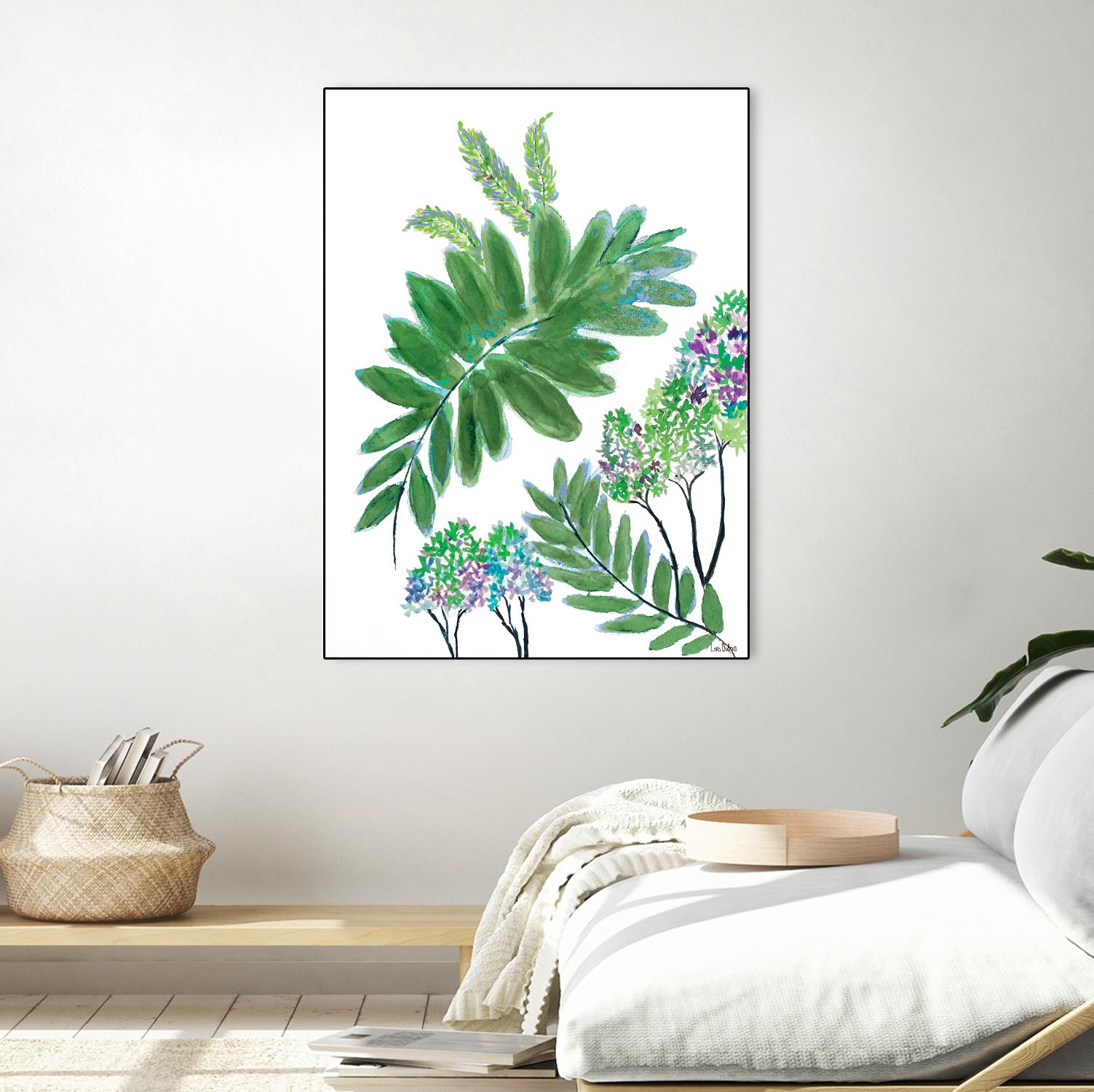 Mimosa - Moss - 15 by Lori Dubois on GIANT ART - green botanical leaves