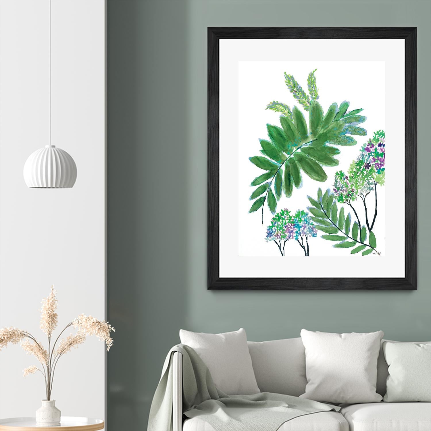 Mimosa - Moss - 15 by Lori Dubois on GIANT ART - green botanical leaves