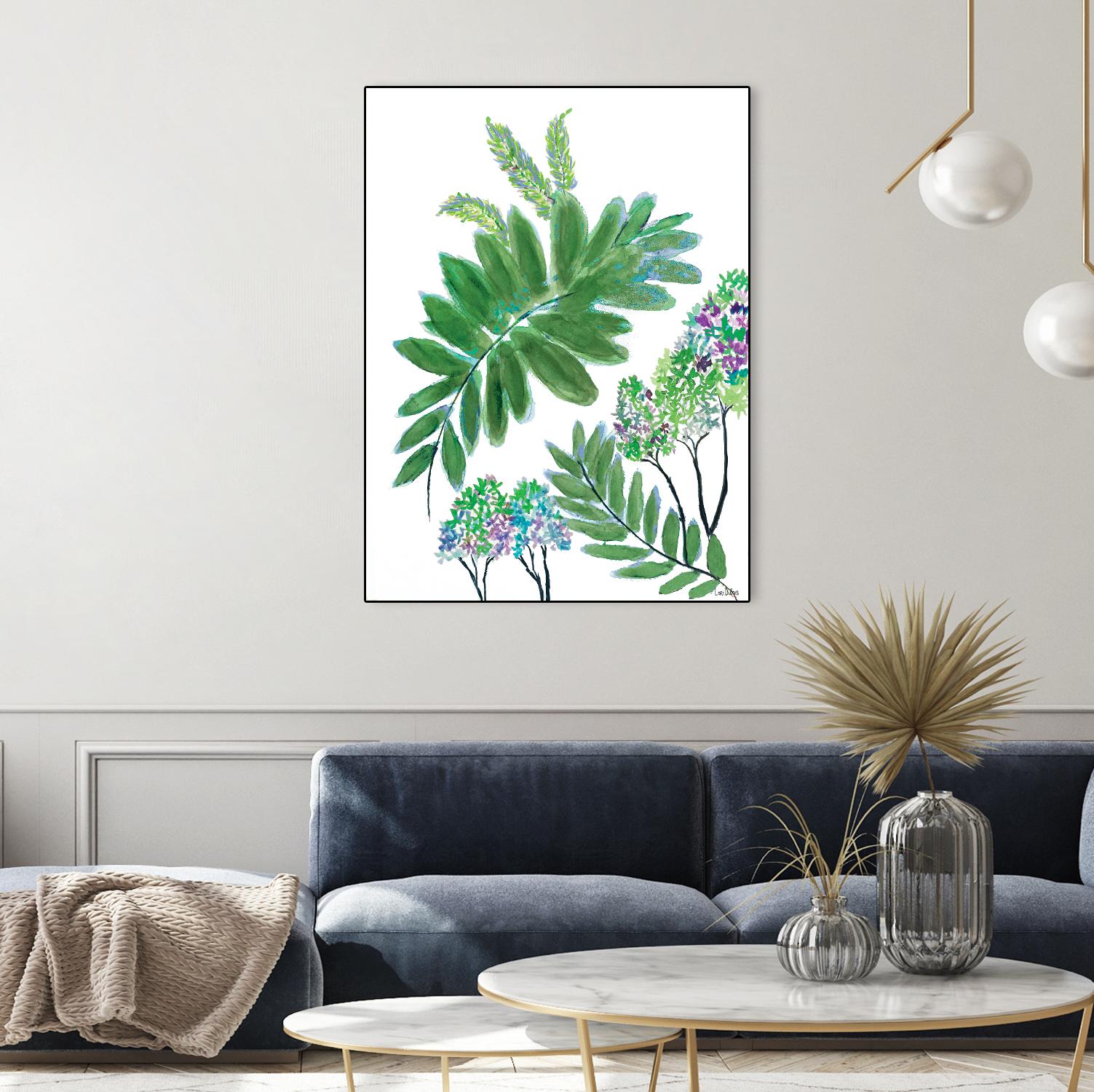 Mimosa - Moss - 15 by Lori Dubois on GIANT ART - green botanical leaves