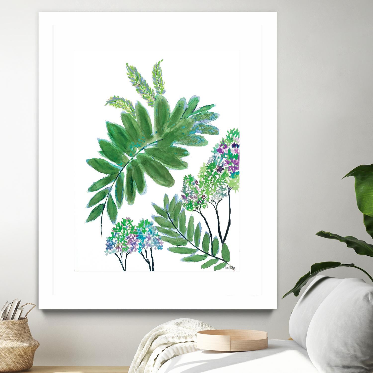 Mimosa - Moss - 15 by Lori Dubois on GIANT ART - green botanical leaves