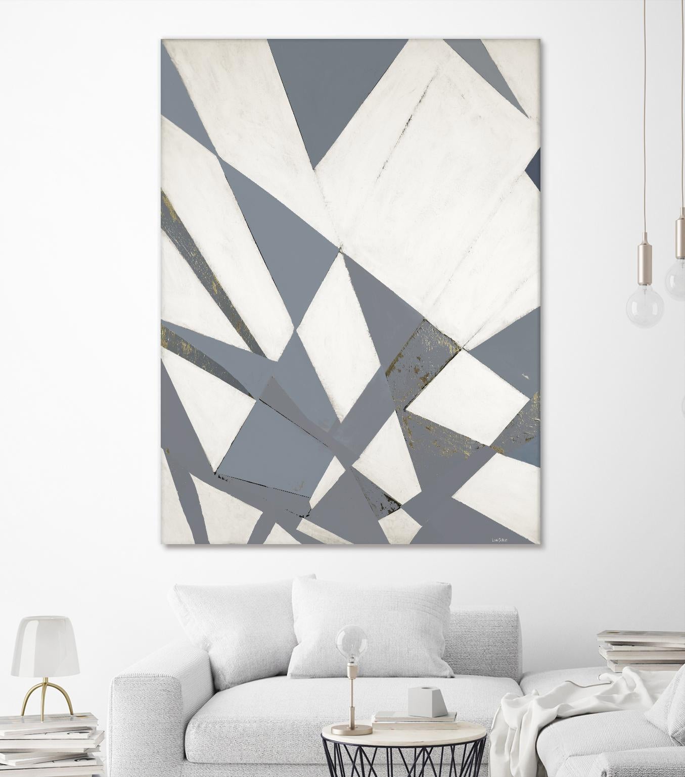 Nautical Flags – Gray - 1 by Lori Dubois on GIANT ART - grey abstract forme géométrique