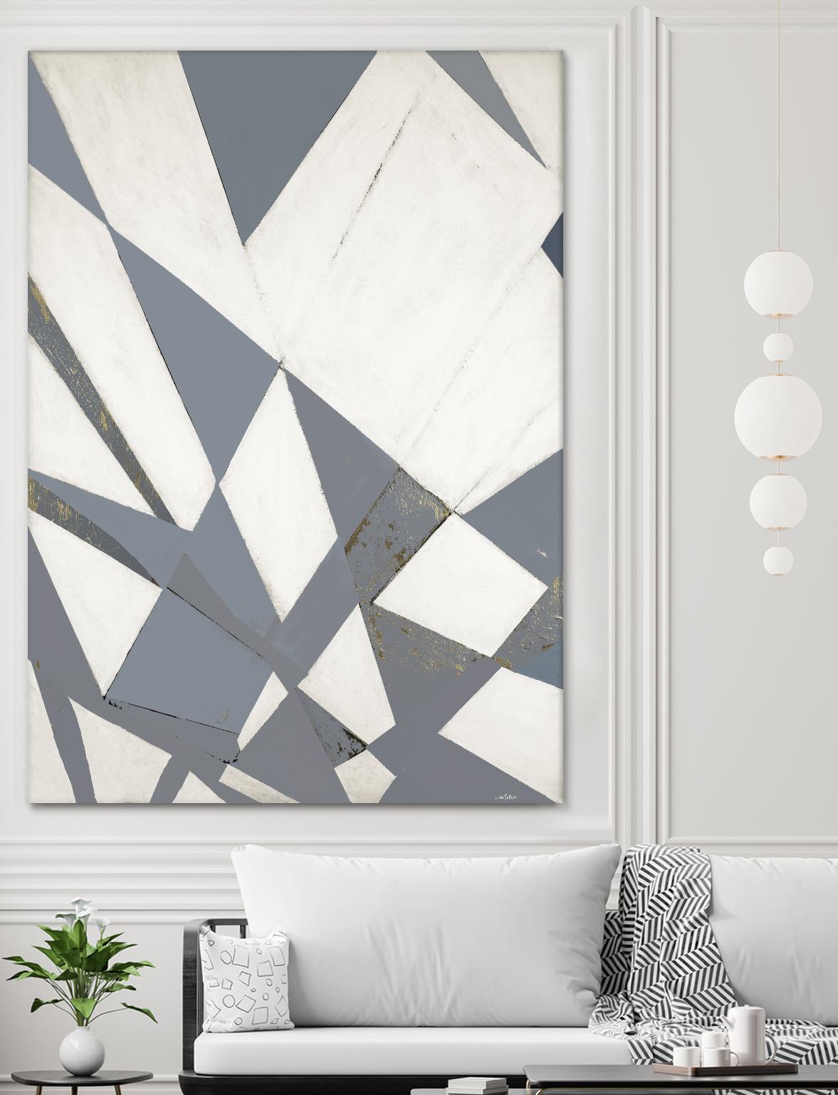 Nautical Flags – Gray - 1 by Lori Dubois on GIANT ART - grey abstract forme géométrique