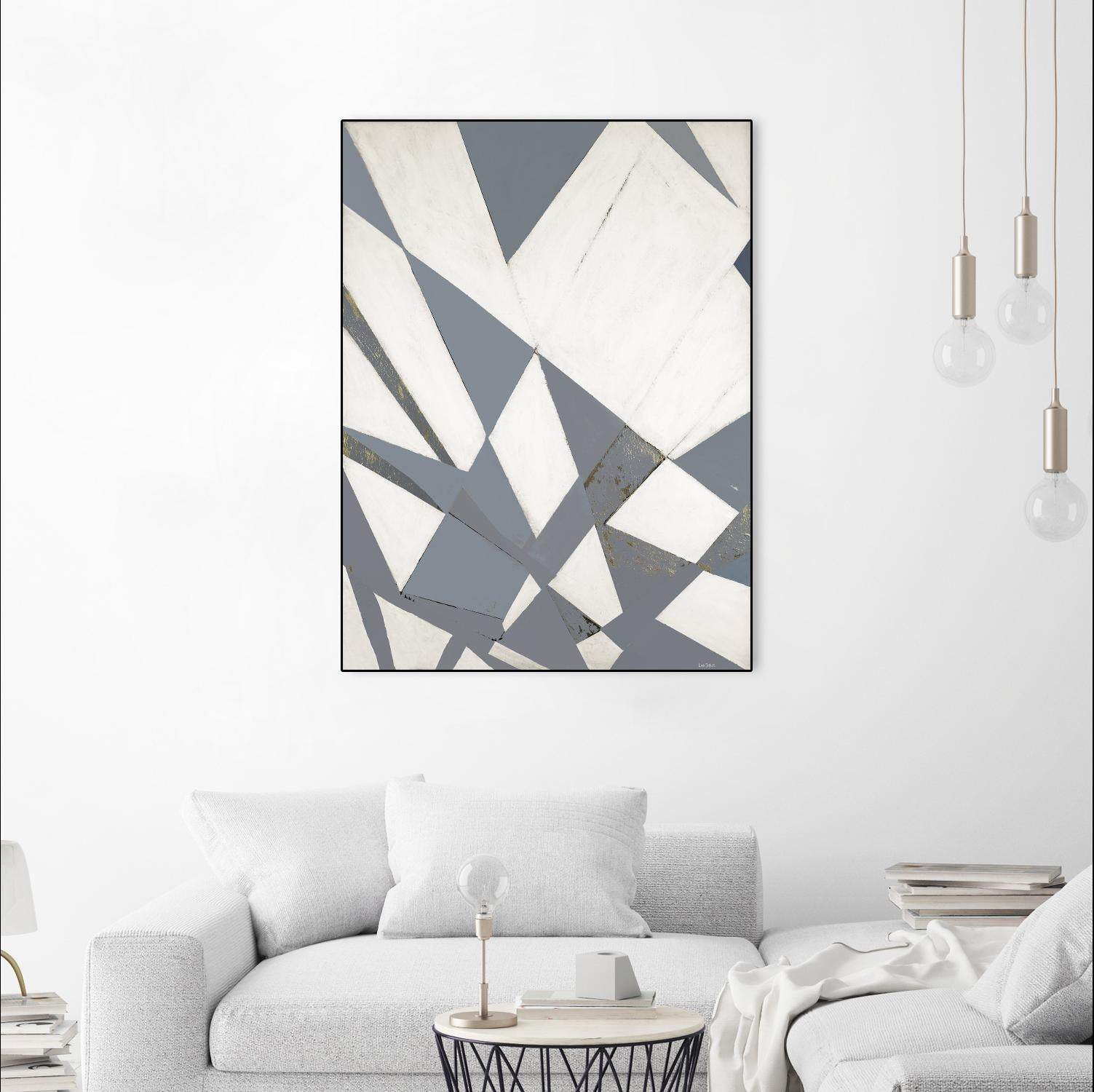 Nautical Flags – Gray - 1 by Lori Dubois on GIANT ART - grey abstract forme géométrique