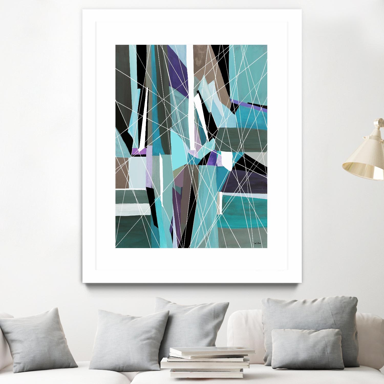 AquaGlass by Lori Dubois on GIANT ART - green linear aqua