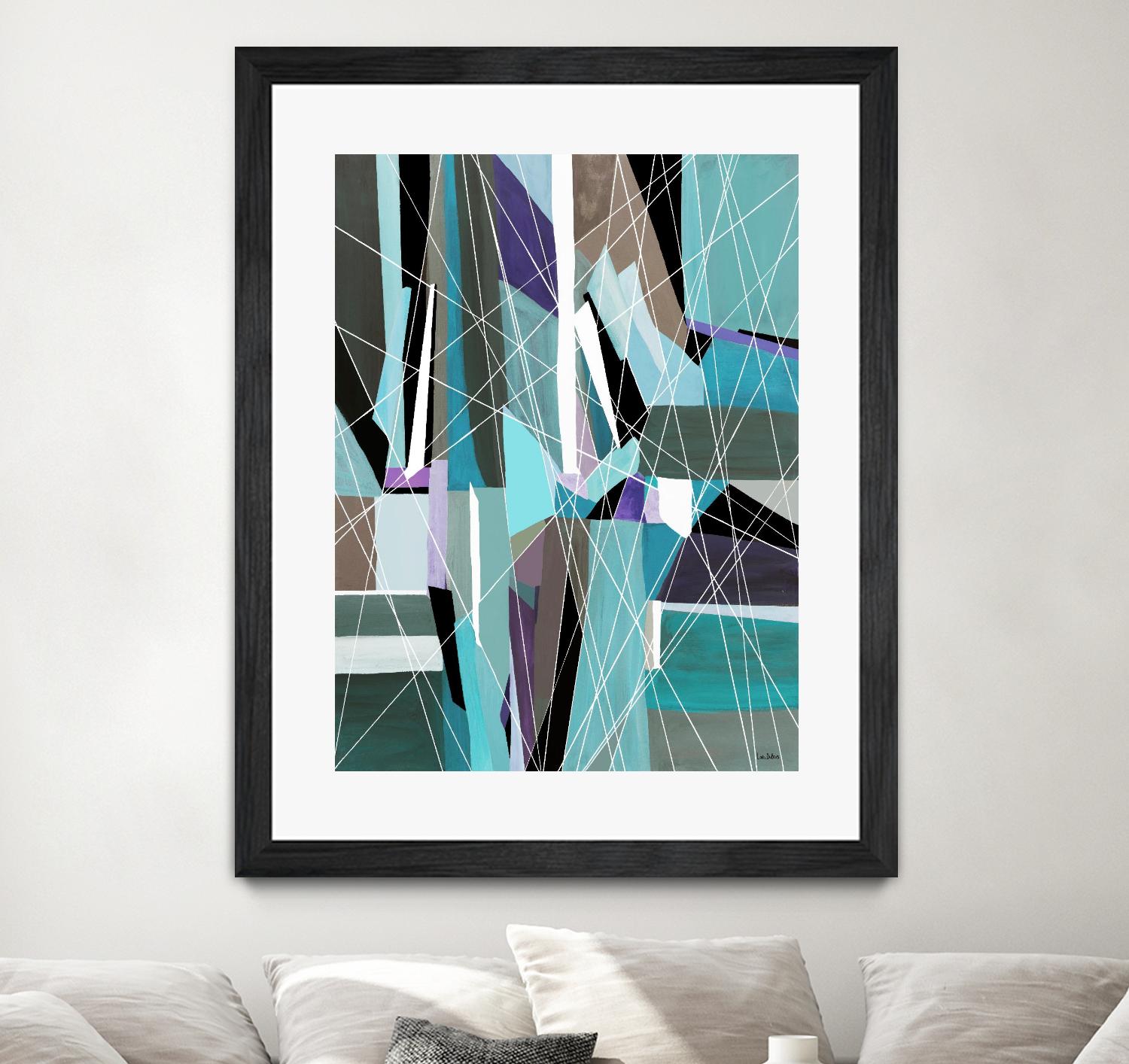 AquaGlass by Lori Dubois on GIANT ART - green linear aqua