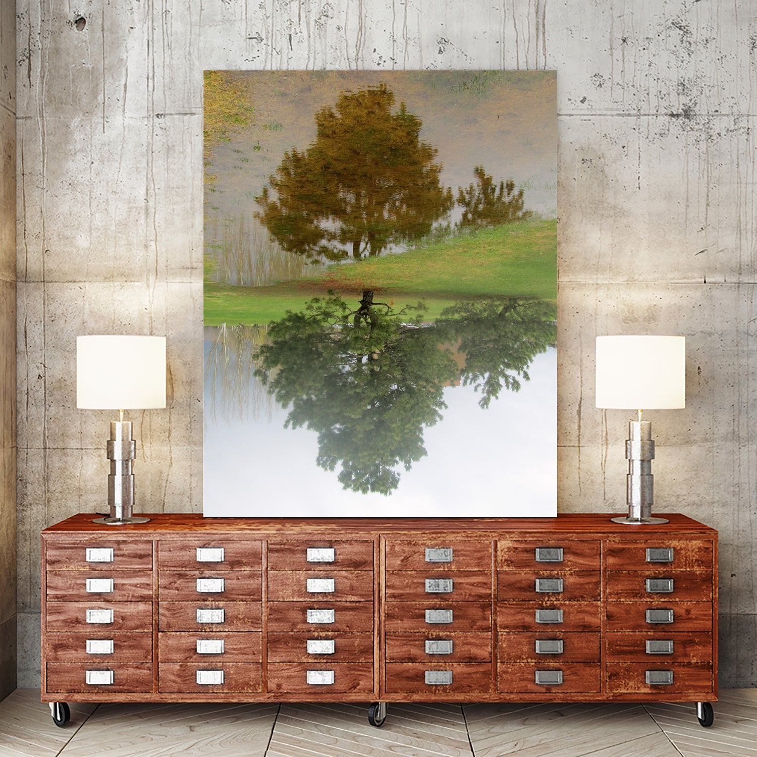 I look at life on both sides now by Pauline Aubut on GIANT ART - green botanical reflection