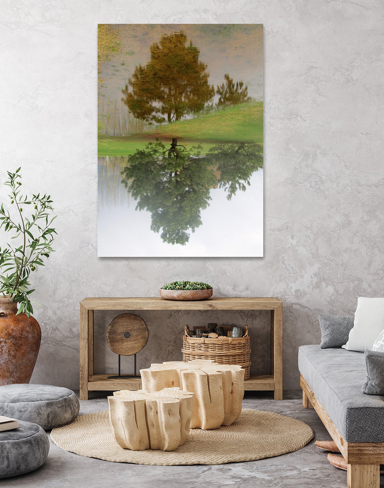 I look at life on both sides now by Pauline Aubut on GIANT ART - green botanical reflection