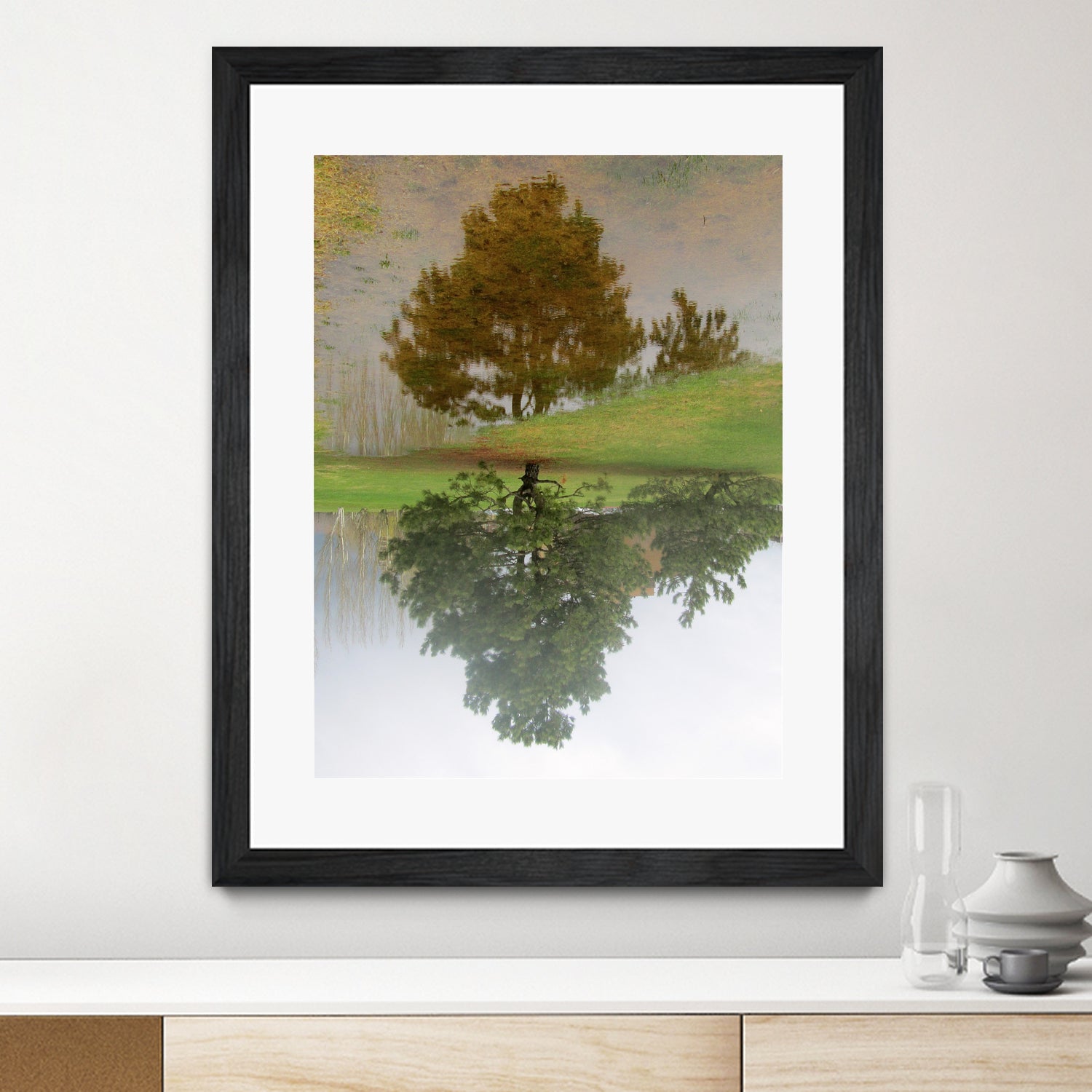 I look at life on both sides now by Pauline Aubut on GIANT ART - green botanical reflection