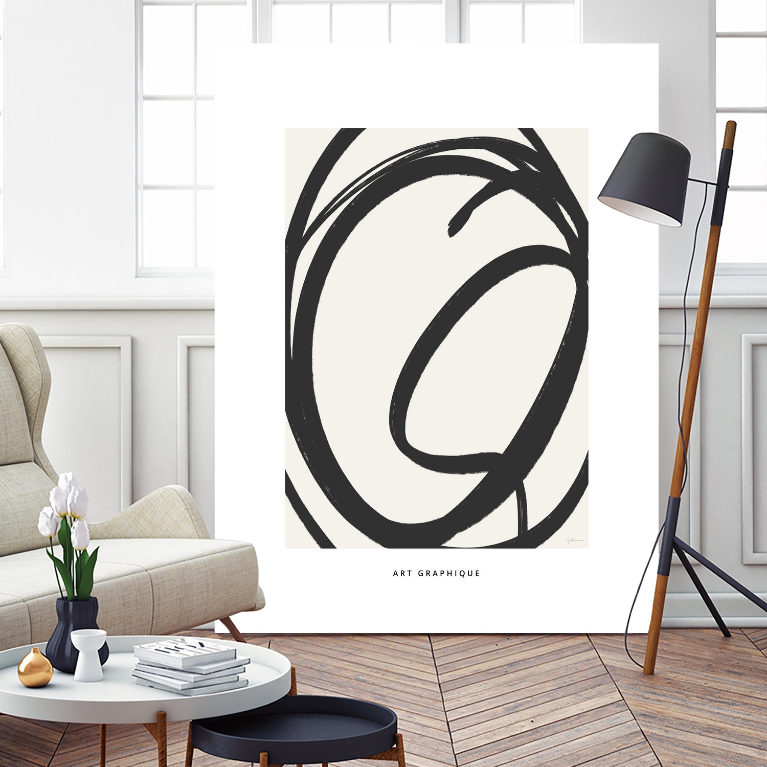 Circle I by M Studio on GIANT ART - black and white