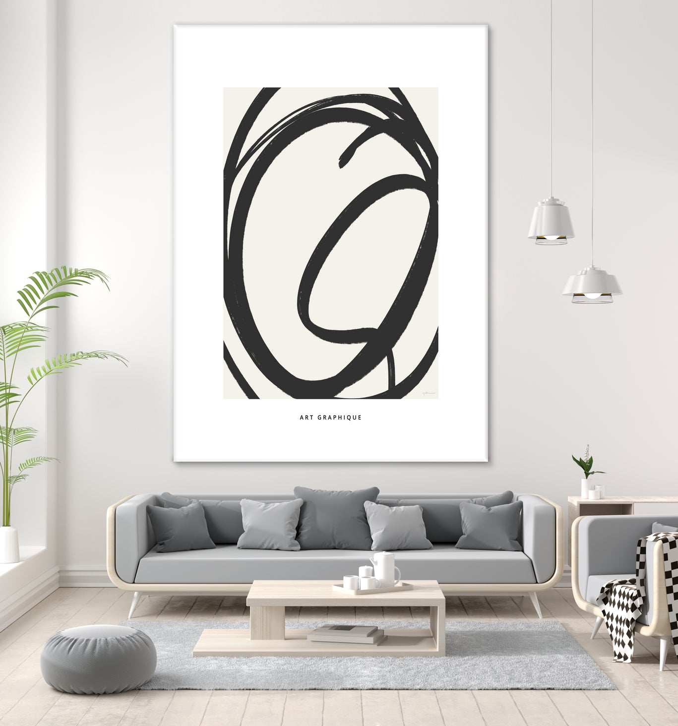 Circle I by M Studio on GIANT ART - black and white