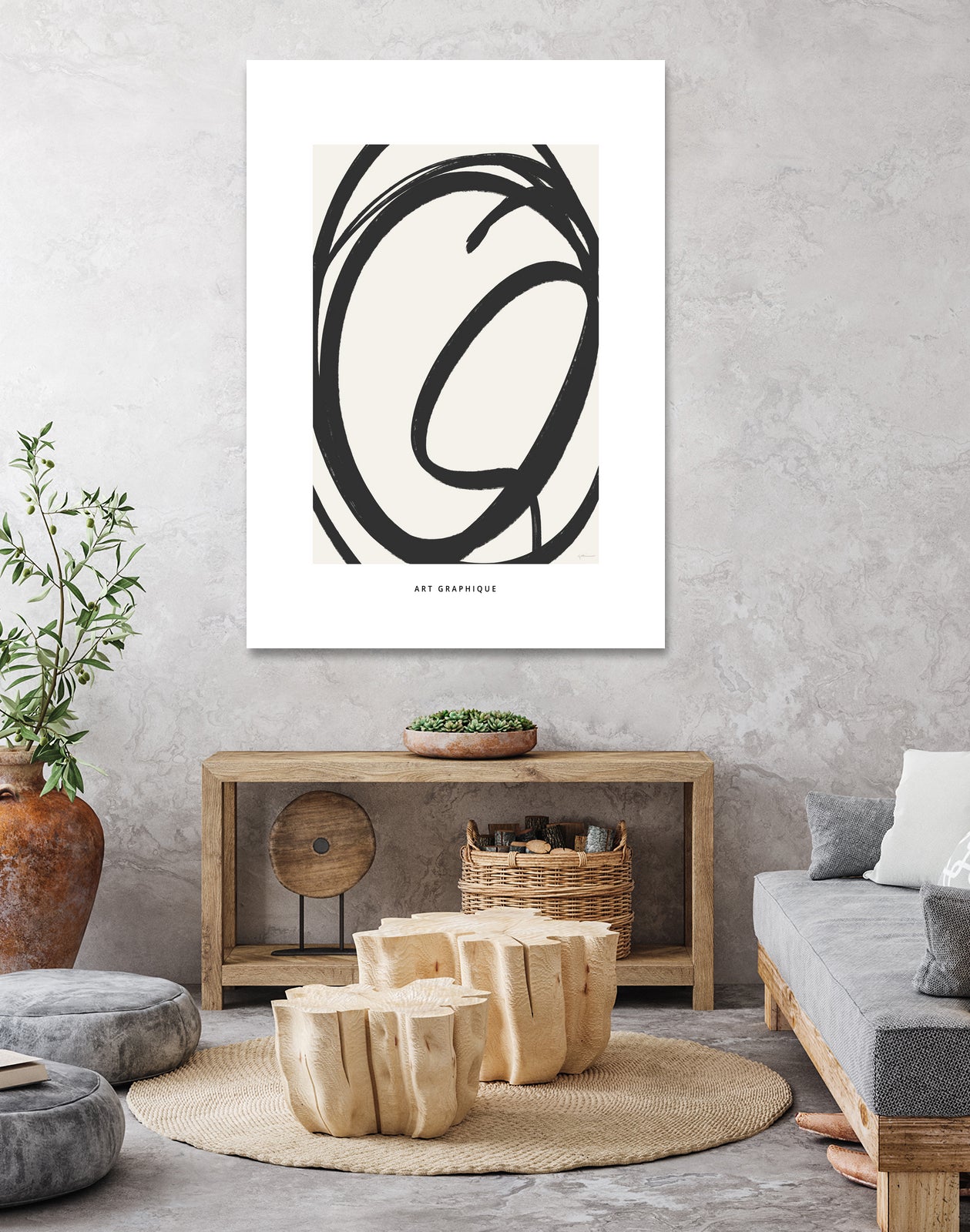 Circle I by M Studio on GIANT ART - black and white