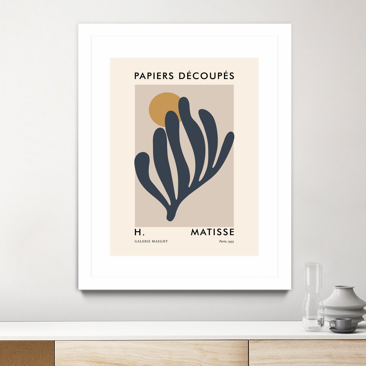 Papiers Découpés I by M Studio on GIANT ART - grey mid century