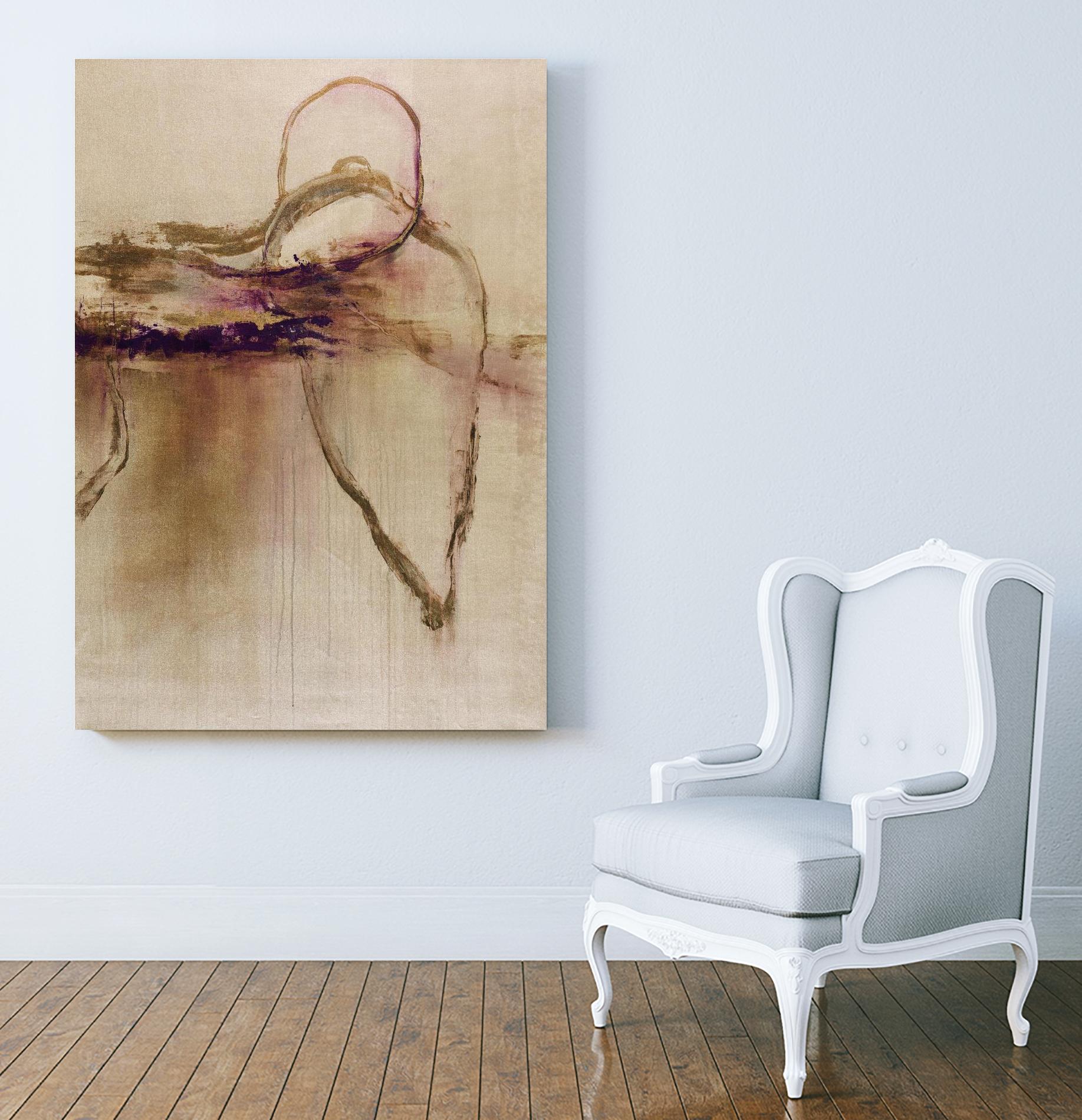 Jumping Ahead II by Daleno Art on GIANT ART - beige abstract