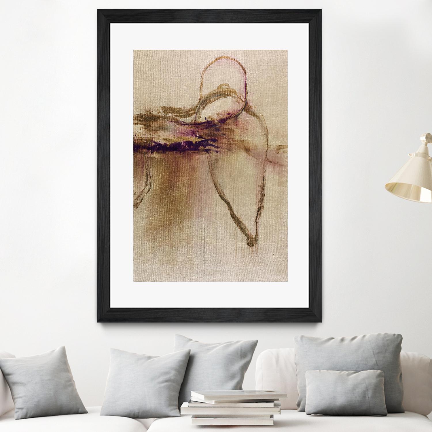 Jumping Ahead II by Daleno Art on GIANT ART - beige abstract