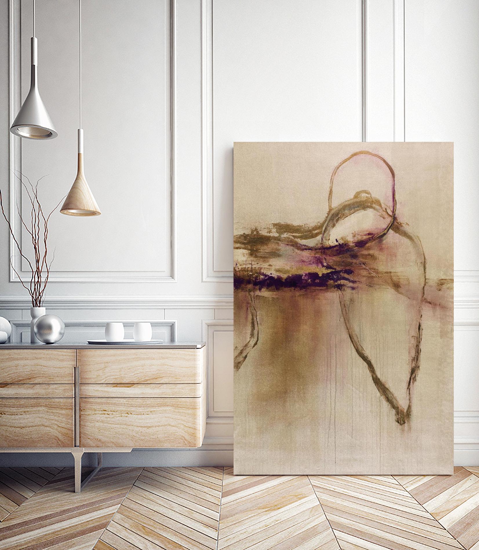 Jumping Ahead II by Daleno Art on GIANT ART - beige abstract