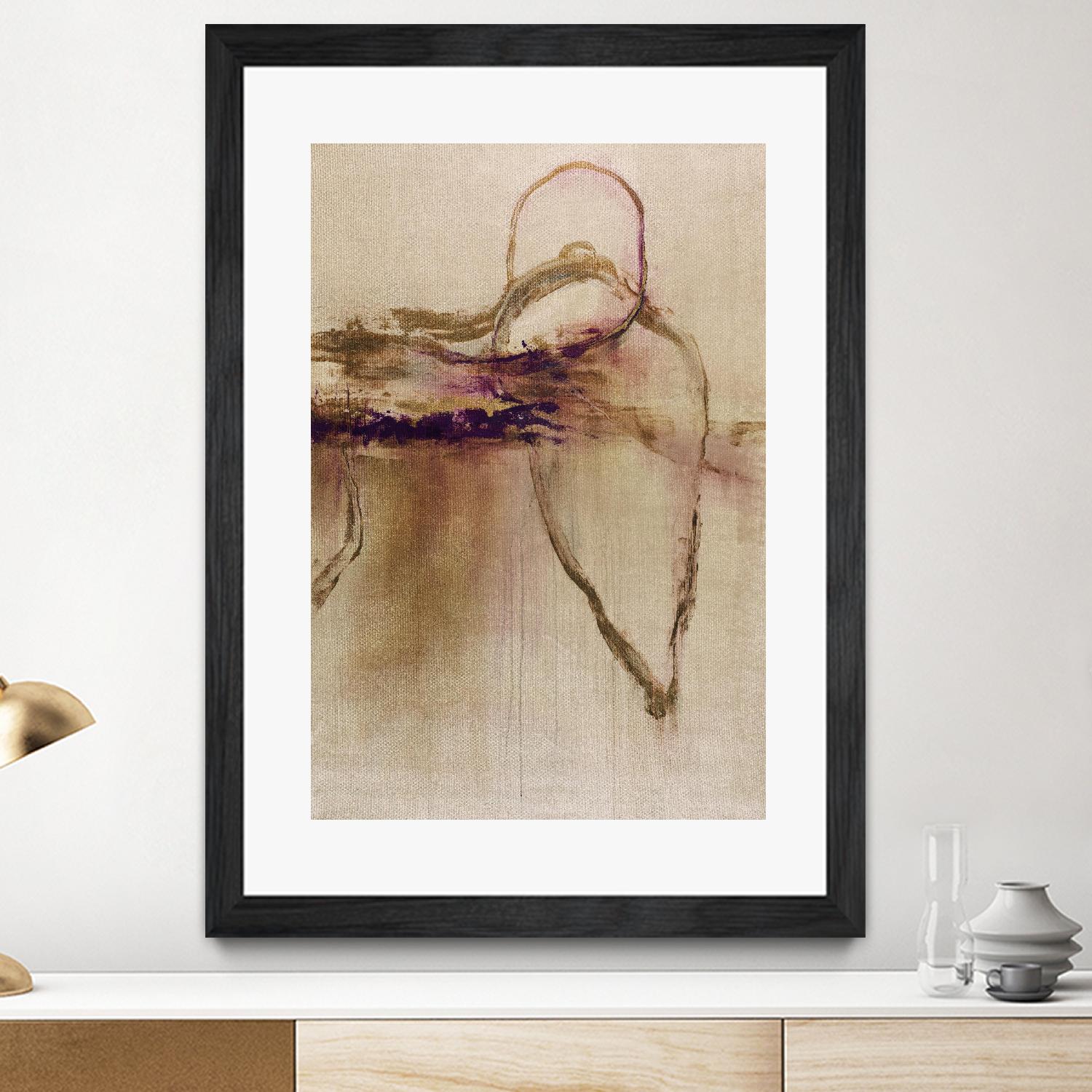 Jumping Ahead II by Daleno Art on GIANT ART - beige abstract