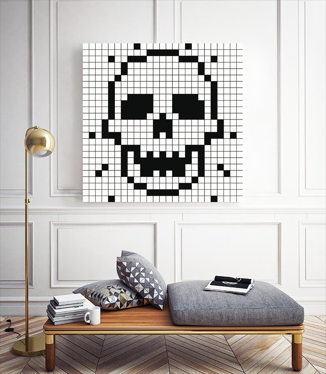 Crossed my Mind by Daleno Art on GIANT ART - white black&white skeleton