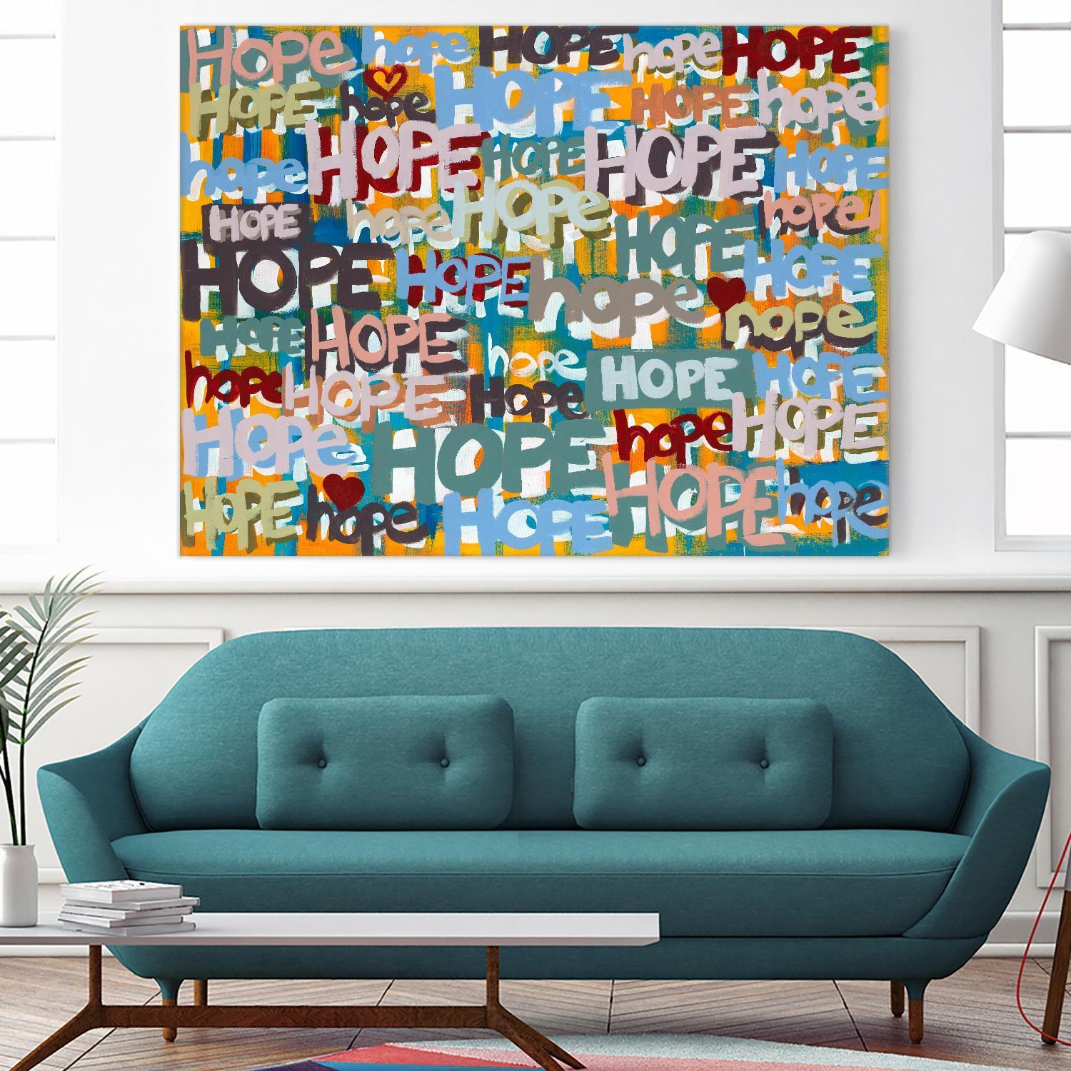Its Time for Hope by Daleno Art on GIANT ART - red abstract writing