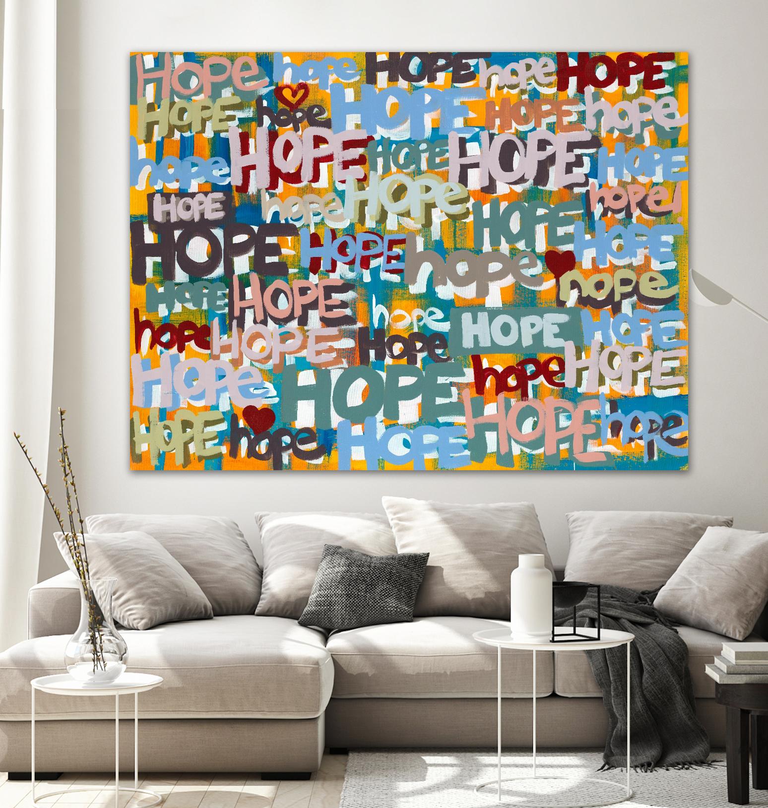 Its Time for Hope by Daleno Art on GIANT ART - red abstract writing