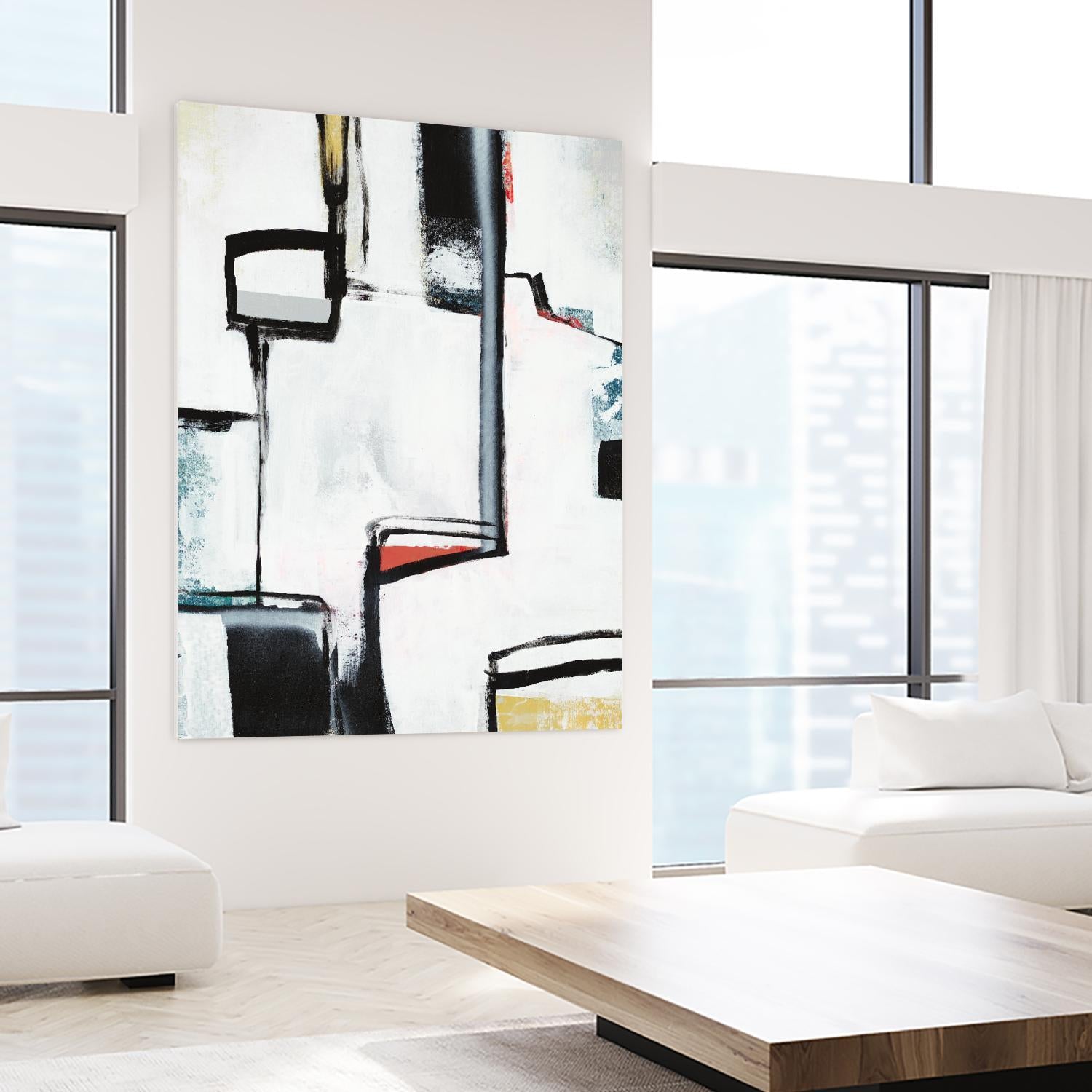 The A Line I by Daleno Art on GIANT ART - red abstract abstrait