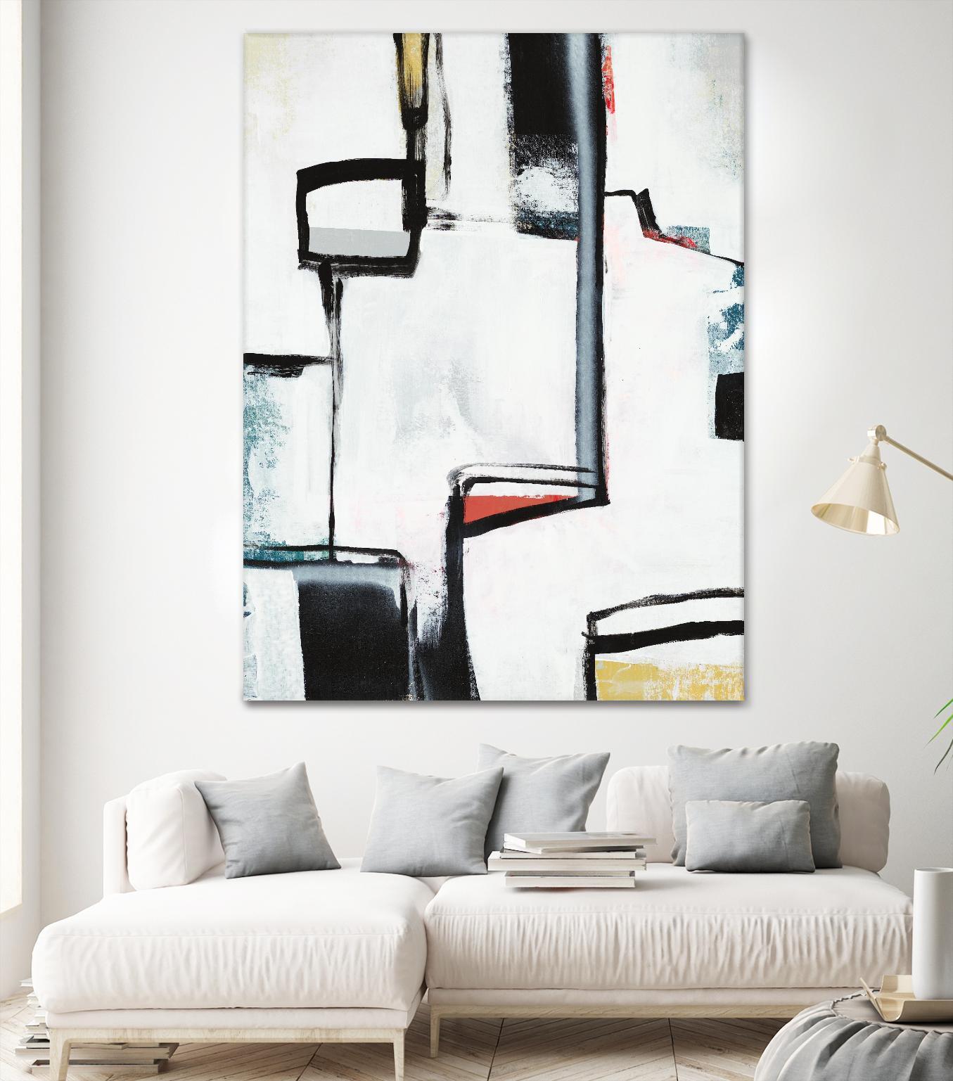 The A Line I by Daleno Art on GIANT ART - red abstract abstrait