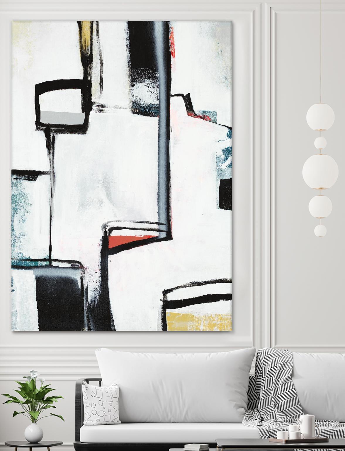 The A Line I by Daleno Art on GIANT ART - red abstract abstrait