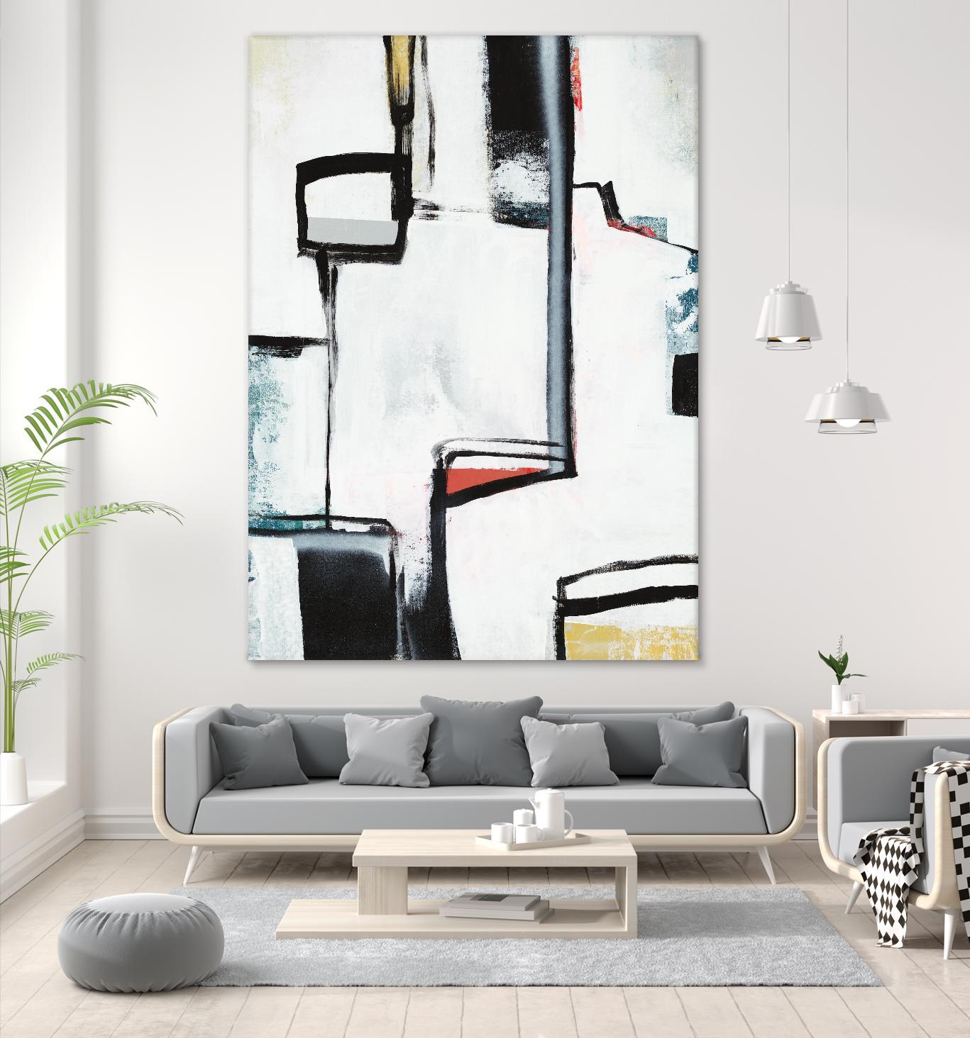 The A Line I by Daleno Art on GIANT ART - red abstract abstrait