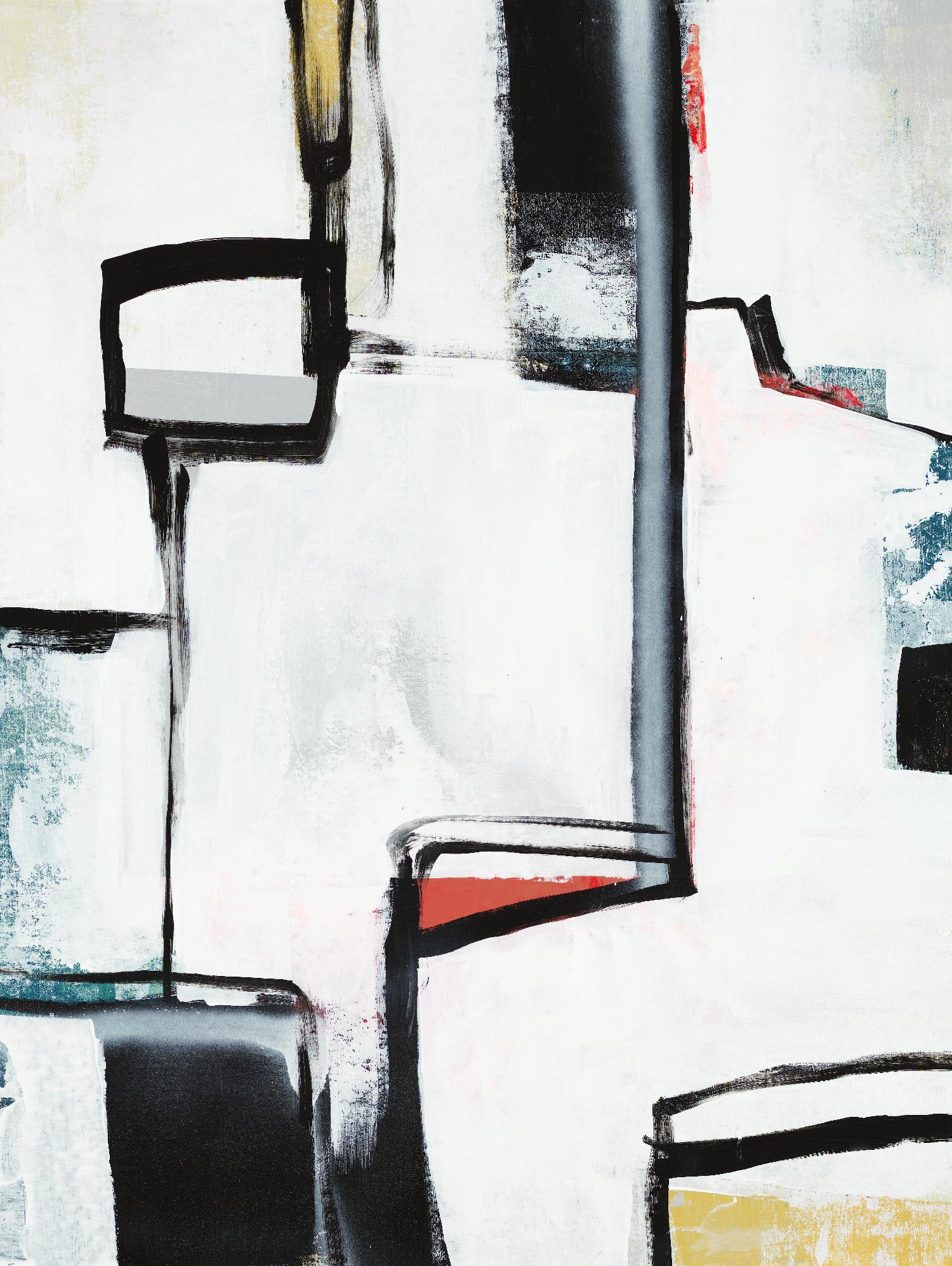 The A Line I by Daleno Art on GIANT ART - red abstract abstrait