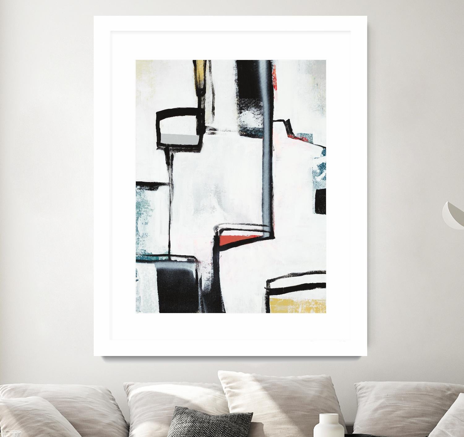 The A Line I by Daleno Art on GIANT ART - red abstract abstrait