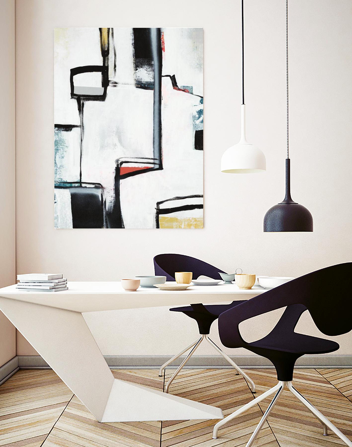 The A Line I by Daleno Art on GIANT ART - red abstract abstrait