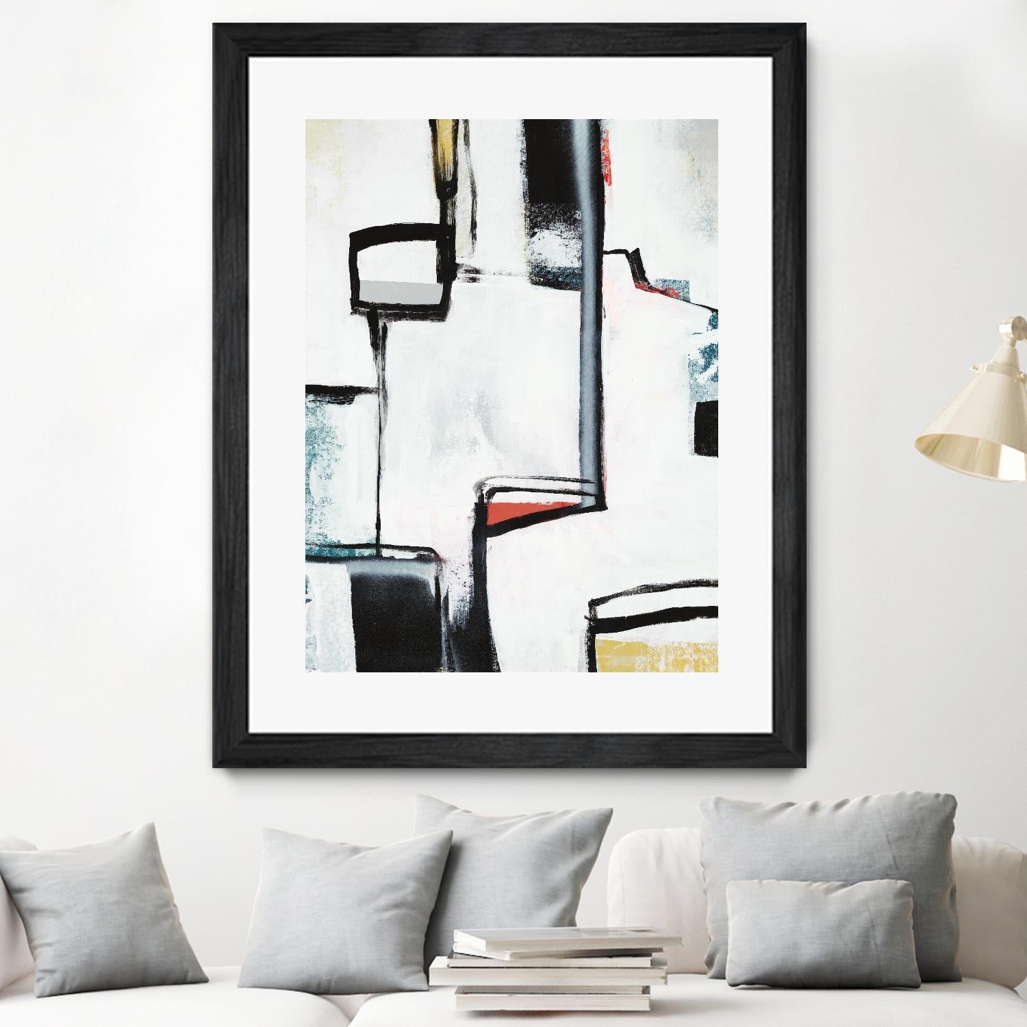 The A Line I by Daleno Art on GIANT ART - red abstract abstrait