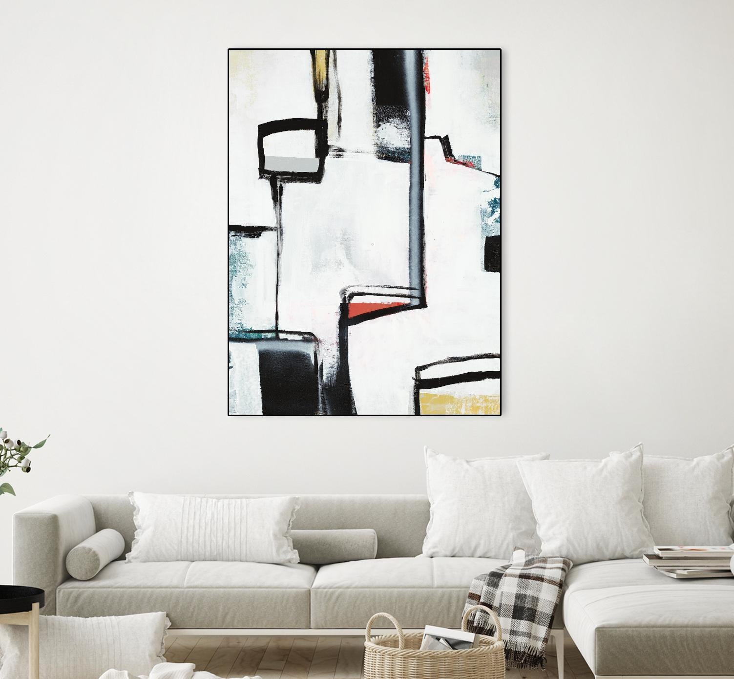 The A Line I by Daleno Art on GIANT ART - red abstract abstrait