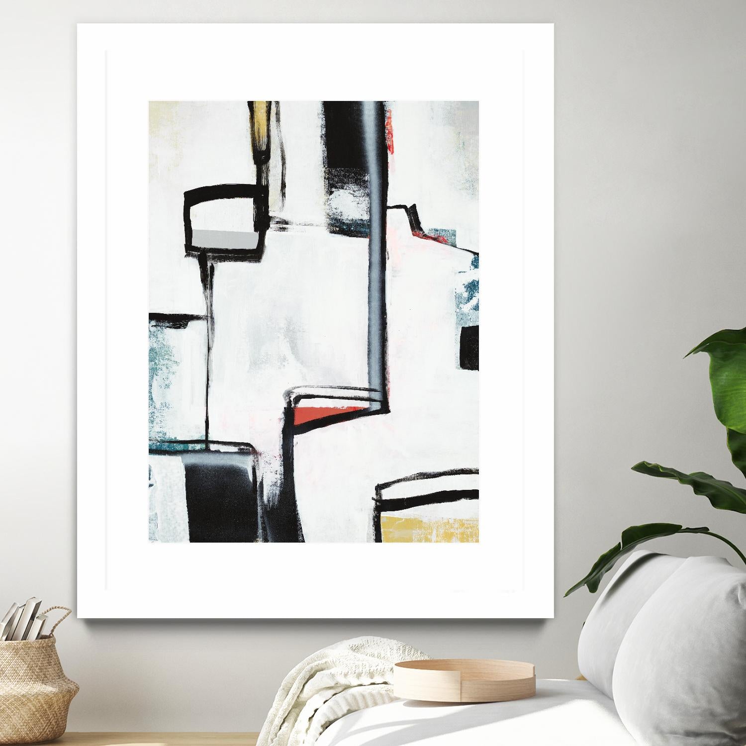 The A Line I by Daleno Art on GIANT ART - red abstract abstrait