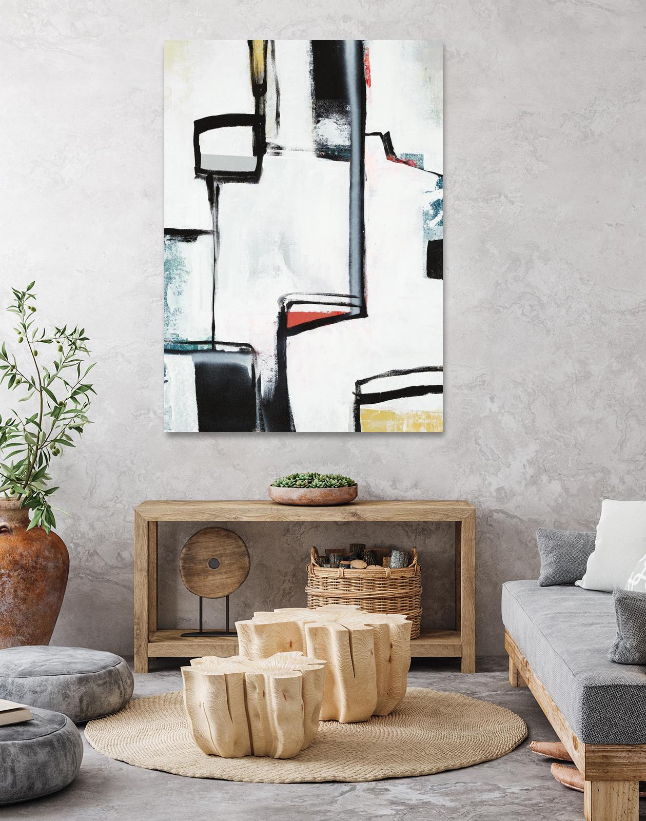 The A Line I by Daleno Art on GIANT ART - red abstract abstrait