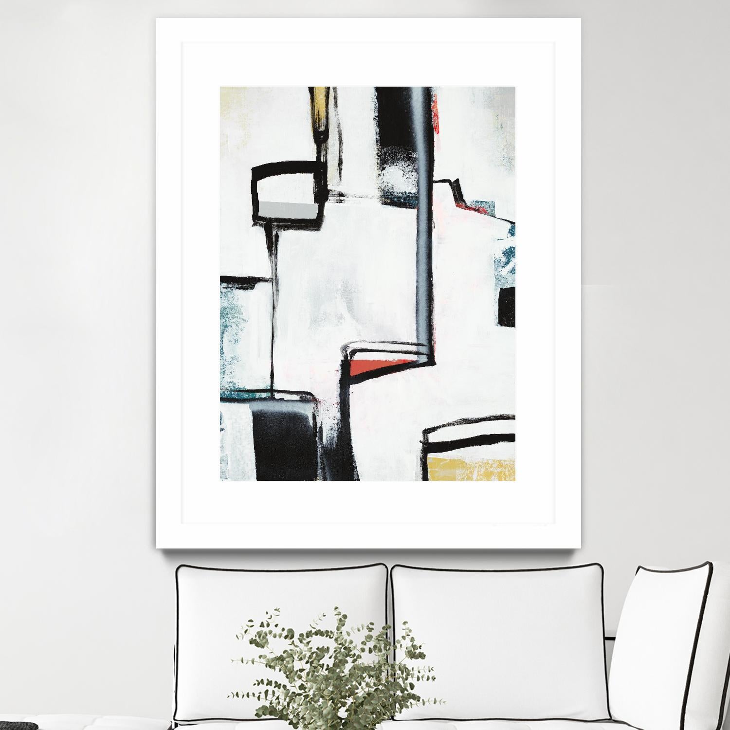 The A Line I by Daleno Art on GIANT ART - red abstract abstrait