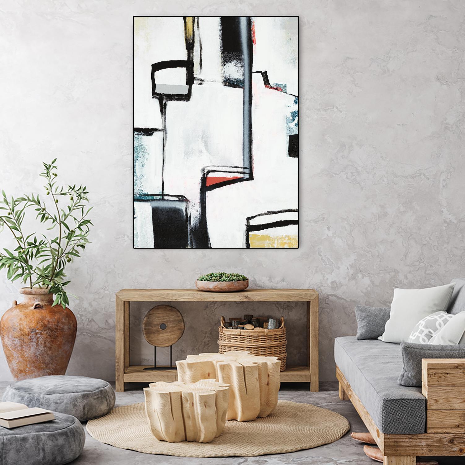 The A Line I by Daleno Art on GIANT ART - red abstract abstrait