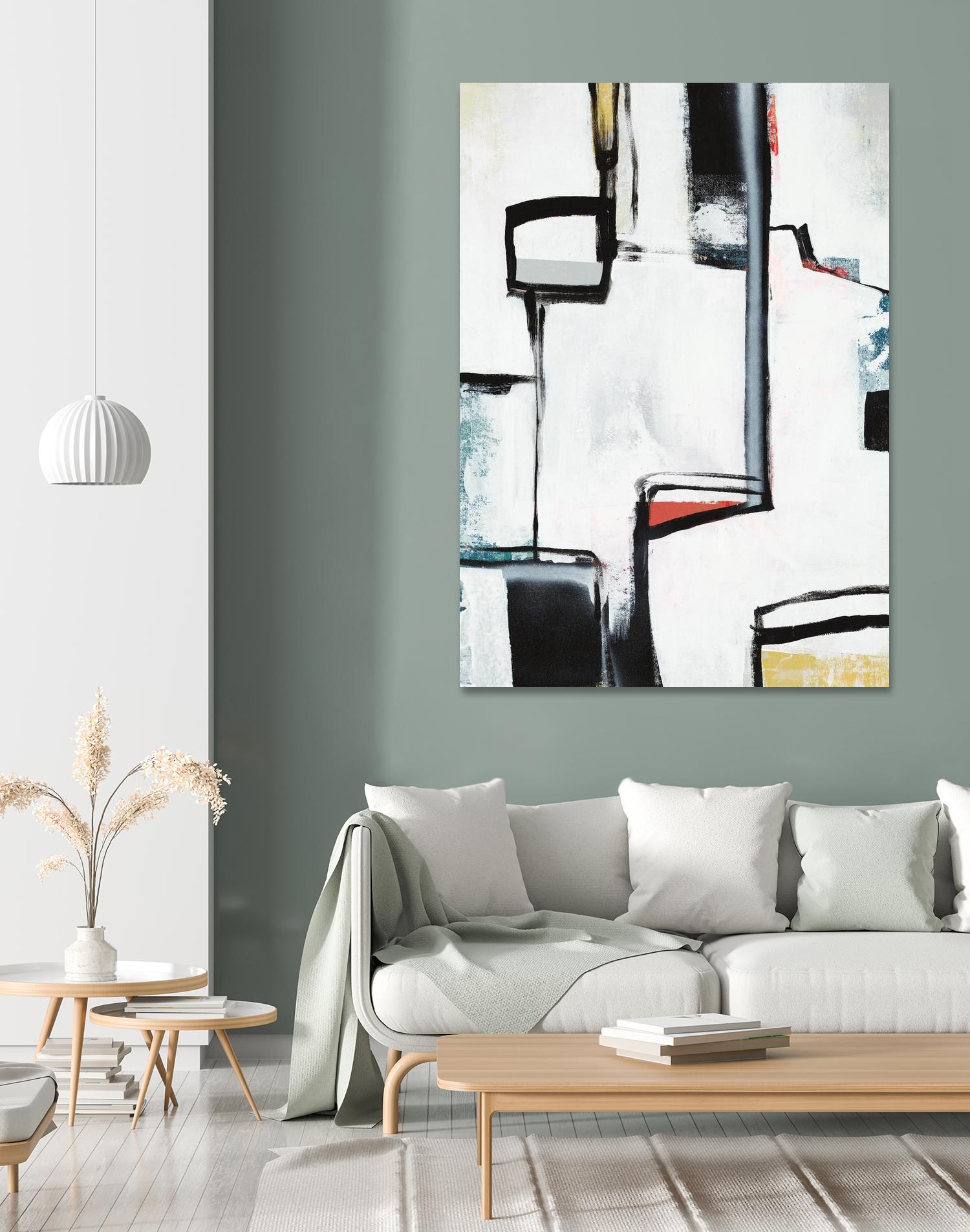 The A Line I by Daleno Art on GIANT ART - red abstract abstrait