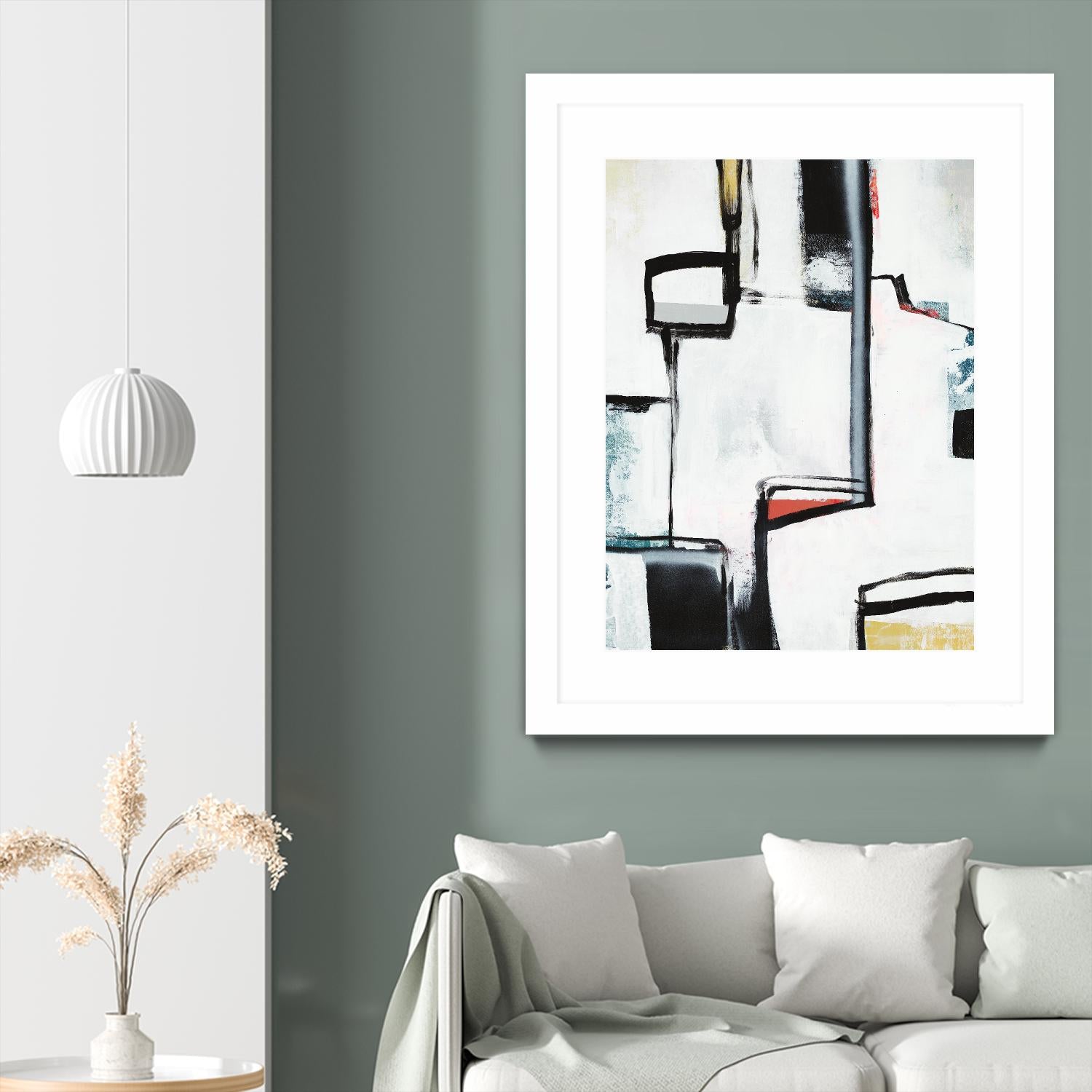 The A Line I by Daleno Art on GIANT ART - red abstract abstrait