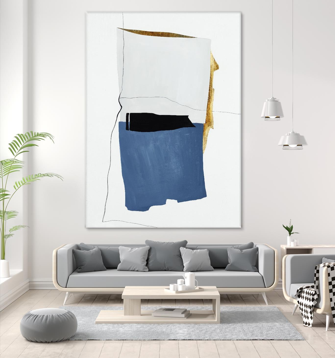 Setting Early I by Daleno Art on GIANT ART - gold shapes abstrait