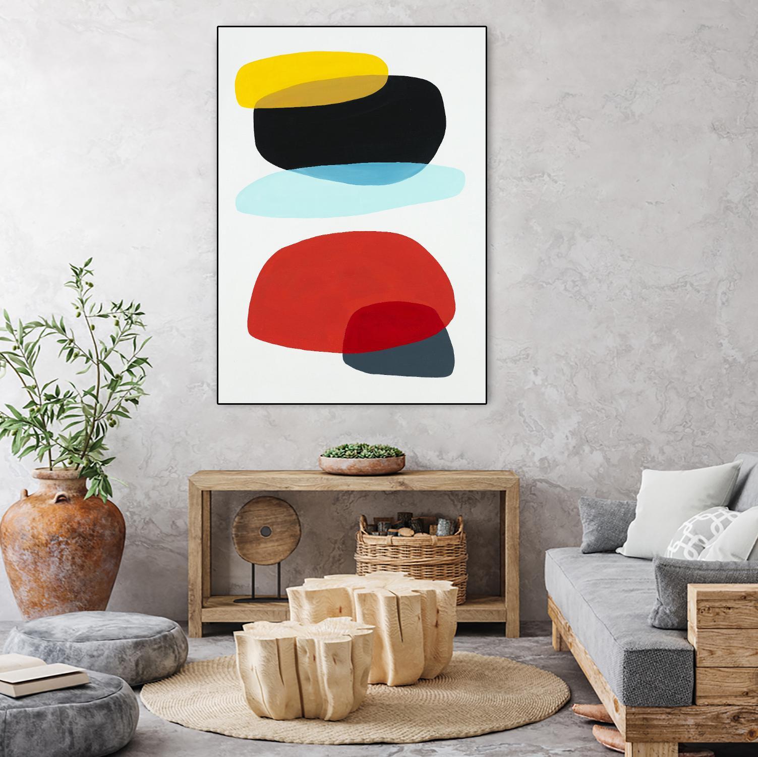 Joy and Pop II by Daleno Art on GIANT ART - red shapes