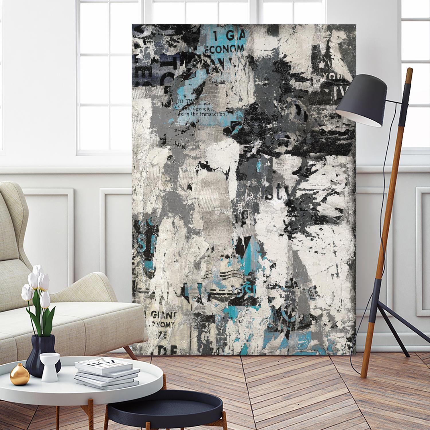 Wall Street Transactions.tif by Daleno Art on GIANT ART - blue street art abstrait