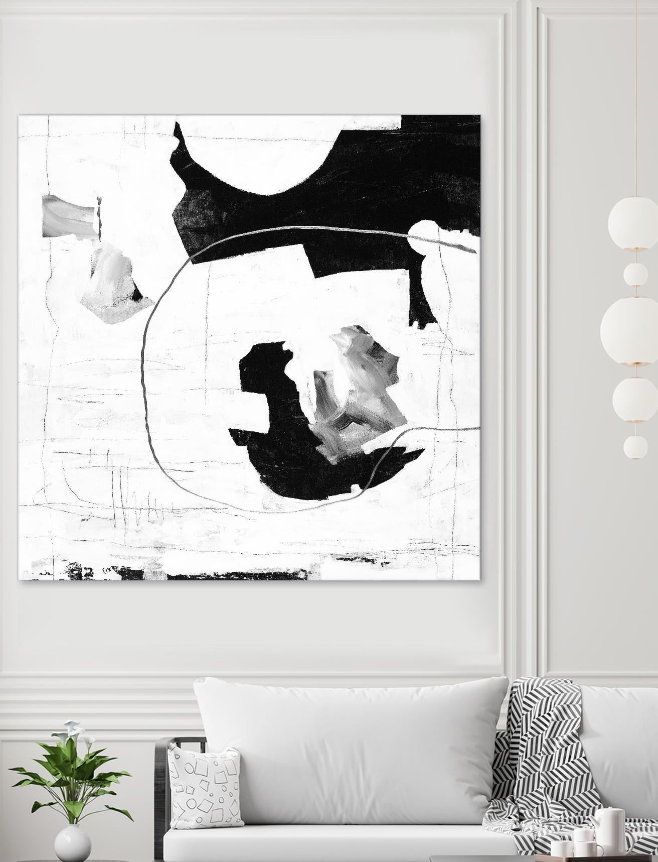 Traces of Silver III by Daleno Art on GIANT ART - black black&white abstrait