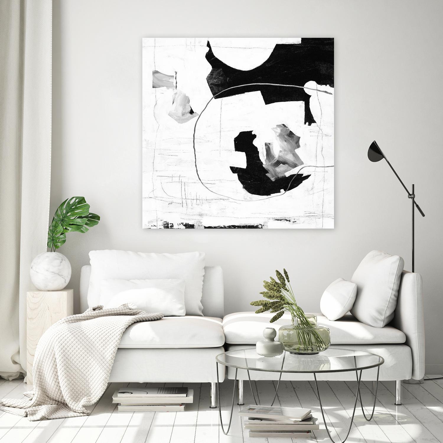 Traces of Silver III by Daleno Art on GIANT ART - black black&white abstrait